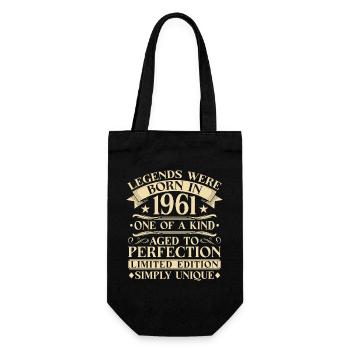 65th Birthday Vintage 1961 Vintage - Gift Bag for Bottles - black - Front