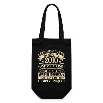 16. Geburtstag Vintage 2010 Jahrgang - Geschenkbeutel für Flaschen - Schwarz - Vorne