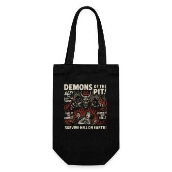Dämonen der Grube Filmplakat Vintage Halloween - Geschenkbeutel für Flaschen - Schwarz - Vorne