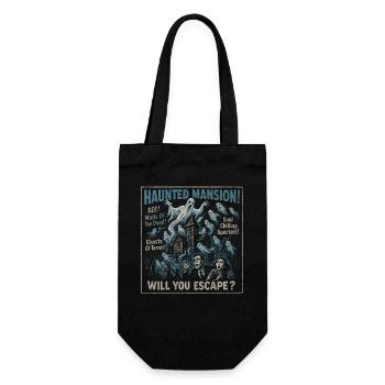 Haunted Mansion Filmplakat Vintage Halloween - Geschenkbeutel für Flaschen - Schwarz - Vorne