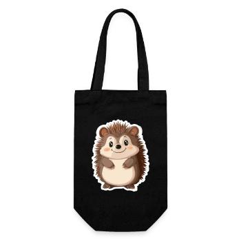 Igel - Geschenkbeutel für Flaschen - Schwarz - Vorne