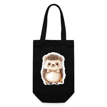 Igel - Geschenkbeutel für Flaschen - Schwarz - Vorne