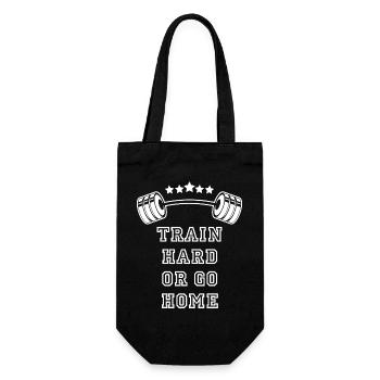 Gewichte – Train Hard or Go Home Fitness - Geschenkbeutel für Flaschen - Schwarz - Vorne