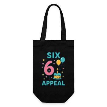 Six 6 Appel Fête d’Anniversaire Cadeau Enfants 6 Âge - Sac à bouteille - noir - Devant