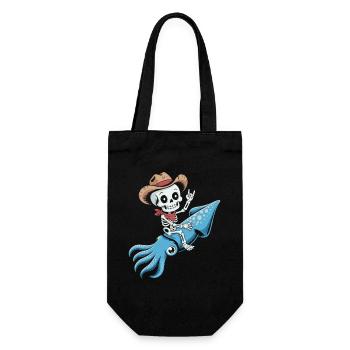 Cow-boy squelette sur pieuvre - Sac à bouteille - noir - Devant