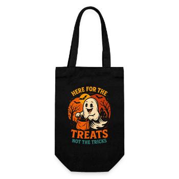 Here For The Treats funny Halloween Saying - Gift Bag for Bottles - black - Front