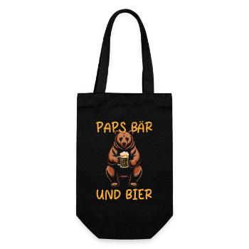 Soon Papa Beer Fan PAPS BEAR AND BEER Funny - Gift Bag for Bottles - black - Front