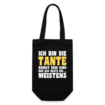 Familienmotiv Tante - Geschenkbeutel für Flaschen - Schwarz - Vorne