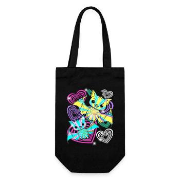 Chauves-souris rétro Halloween Enfants - Sac à bouteille - noir - Devant