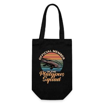Funny aesthetic Kawaii Platypus - Gift Bag for Bottles - black - Front