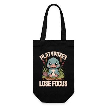 Esthétique amusante Kawaii Platypus - Sac à bouteille - noir - Devant