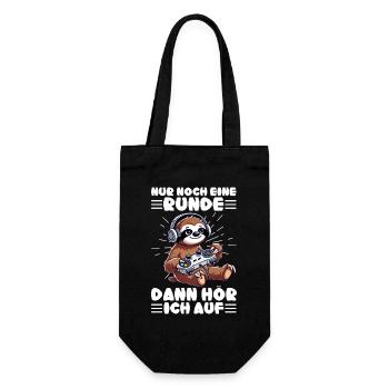 Nur Noch Eine Runde Dann Hör Ich Auf Faultier - Geschenkbeutel für Flaschen - Schwarz - Vorne