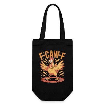 F-CAW-F Funny Angry Chicken Cartoon - Gift Bag for Bottles - black - Front