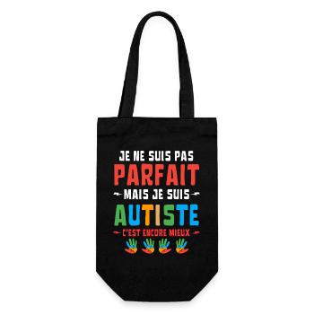 I'M NOT PERFECT BUT AUTISTIC - Gift Bag for Bottles - black - Front