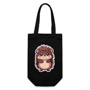 Igel - Geschenkbeutel für Flaschen - Schwarz - Vorne