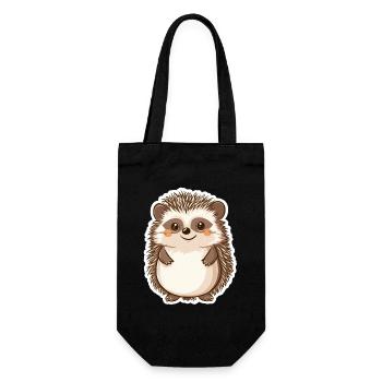Igel - Geschenkbeutel für Flaschen - Schwarz - Vorne