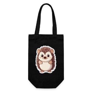 Igel - Geschenkbeutel für Flaschen - Schwarz - Vorne