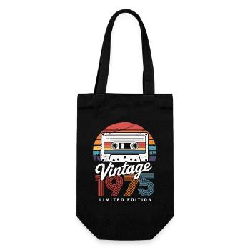 Jubiläum 1975 Limited Edition Kassette Style - Geschenkbeutel für Flaschen - Schwarz - Vorne