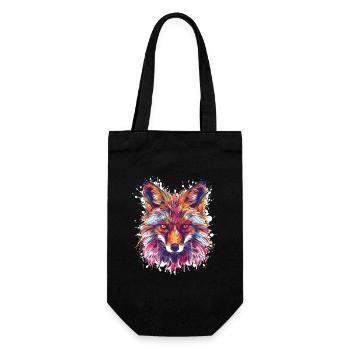 Fox Watercolor - Gift Bag for Bottles - black - Front