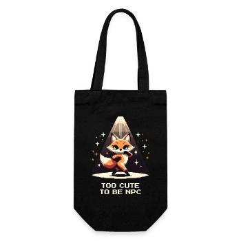 Too Cute to Be an NPC | Fox, RPG - Gift Bag for Bottles - black - Front