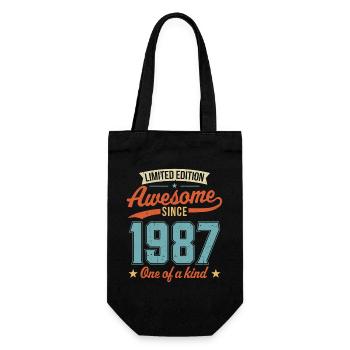 Awesome Since 1987 - Gift Bag for Bottles - black - Front