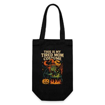 This Is My Tired Mom Costume Funny Saying - Gift Bag for Bottles - black - Front