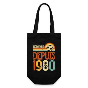 Erstaunlich seit 1980 Vintage Fußball - Geschenkbeutel für Flaschen - Schwarz - Vorne