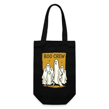 Boo Crew Halloween Lustiger Spruch Geister - Geschenkbeutel für Flaschen - Schwarz - Vorne