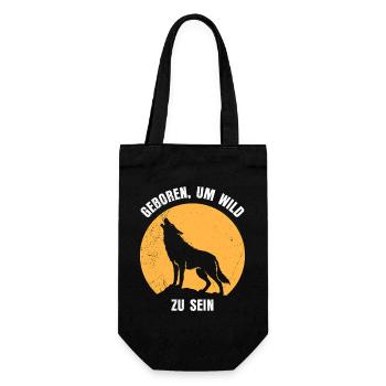 Wolf Spirit GEBOREN UM WILD ZU SEIN Lustig - Gift Bag for Bottles - black - Front