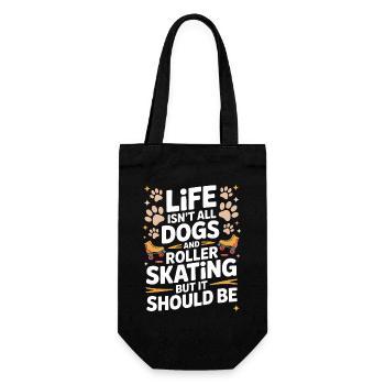 Roller Skating Saying Cats Joke Skating Gift - Gift Bag for Bottles - black - Front