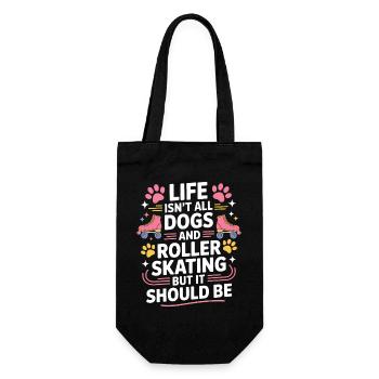 Roller Skating Spruch Hund Lustig Skating Geschenk - Geschenkbeutel für Flaschen - Schwarz - Vorne