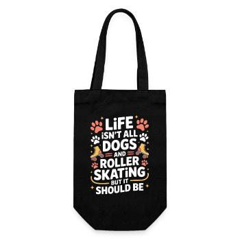 Roller Skating Spruch Hund Lustig Skating Geschenk - Geschenkbeutel für Flaschen - Schwarz - Vorne