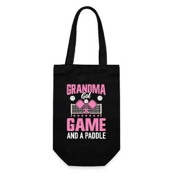 Pickleball Grand-mère Parents Jeu de Pagaie Cadeau - Sac à bouteille - noir - Devant