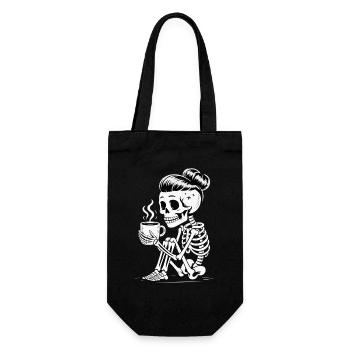 Skeleton Sipper Coffee - Gift Bag for Bottles - black - Front