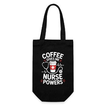 Coffee Gives Me Nurse Powers - Gift Bag for Bottles - black - Front