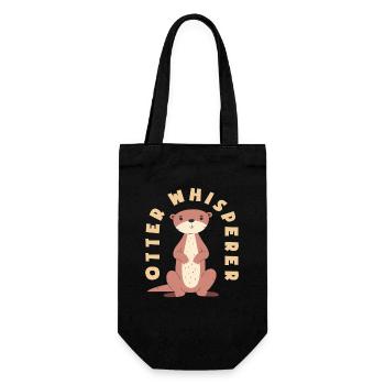 Sea Otter Cartoon Whisperer - Gift Bag for Bottles - black - Front