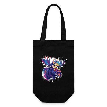 Colorful Moose Head Color Explosion - Gift Bag for Bottles - black - Front