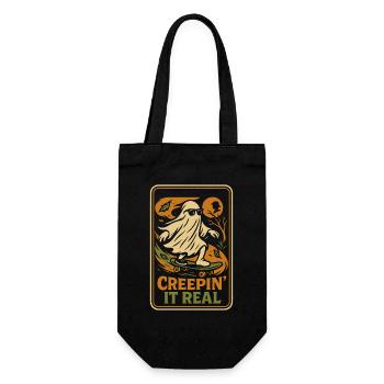 Creepin' It Real Halloween Skateboard Design - Gift Bag for Bottles - black - Front
