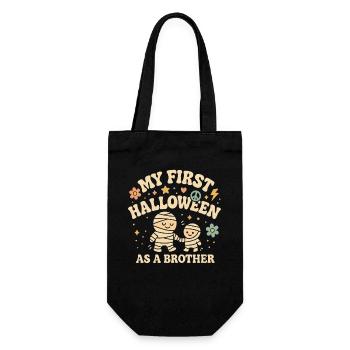 Mein erstes Halloween als Bruder Mumie Design - Geschenkbeutel für Flaschen - Schwarz - Vorne