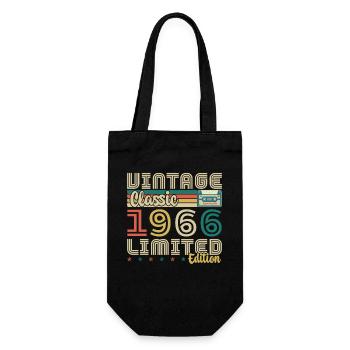 1966 Vintage Retro Geburtstagsgeschenk - Geschenkbeutel für Flaschen - Schwarz - Vorne