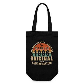 1986 Vintage Retro Geburtstagsgeschenk - Geschenkbeutel für Flaschen - Schwarz - Vorne