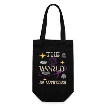 The World is Waiting - Travel & Adventure - Gift Bag for Bottles - black - Front