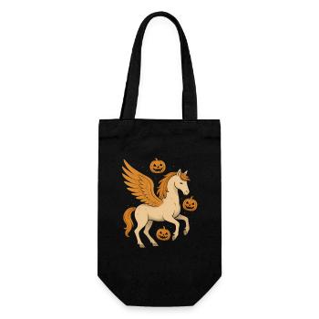 Winged steed with pumpkins - Gift Bag for Bottles - black - Front