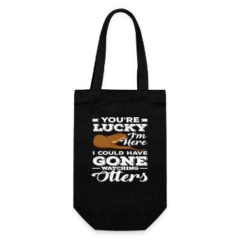 Sea Otter Pun Otter Lover - Gift Bag for Bottles - black - Front