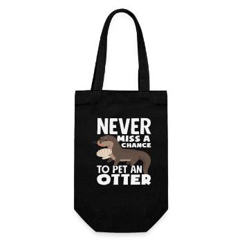 Sea Otter Cartoon Pet An Otter - Gift Bag for Bottles - black - Front
