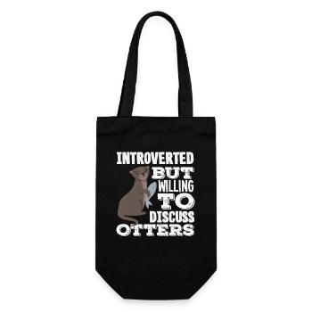 Sea Otter Cartoon Introvert - Gift Bag for Bottles - black - Front