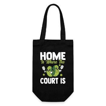 Home Is Where The Court Is Pickleball - Geschenkbeutel für Flaschen - Schwarz - Vorne
