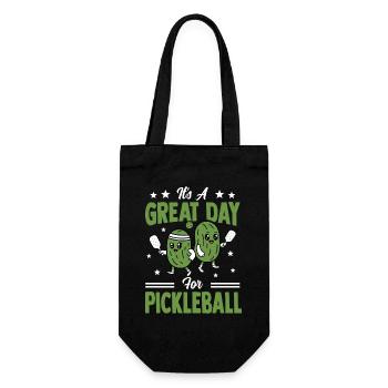 Essiggurken Pickleball Sport Paddleball Spieler - Geschenkbeutel für Flaschen - Schwarz - Vorne