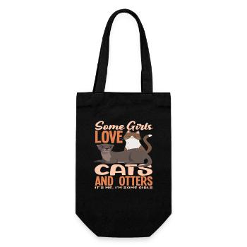 Sea Otter Cats - Gift Bag for Bottles - black - Front