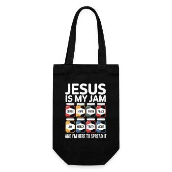 Jésus est mon truc avec la grâce, l’espérance, la foi, - Sac à bouteille - noir - Devant